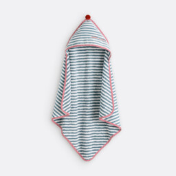 Little Sailor Striped Organic Cotton Baby Bath Cape - thumbnail 1