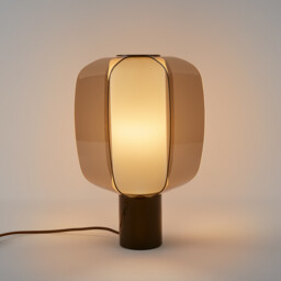 Melia Plexiglass Opal Glass and Iron Table Lamp - thumbnail 4