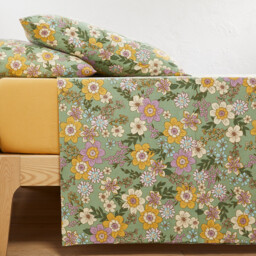 Rosemary Green Cotton & Washed Linen Flat Sheet - thumbnail 1