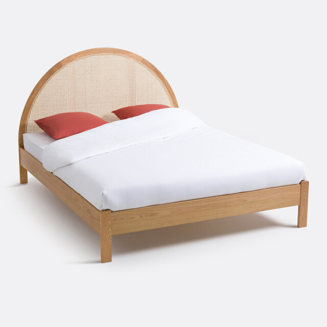 Homi Bed with Bed Base and Canework Headboard - image 1
