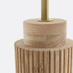Idna Oak, Metal & Linen Table Lamp - thumbnail 4
