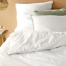 Neruda Embroidered 100% Washed Cotton Duvet Cover - thumbnail 1