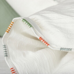 Neruda Embroidered 100% Washed Cotton Duvet Cover - thumbnail 2