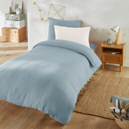 Kumla Plain Cotton Muslin Pillowcase - thumbnail 2
