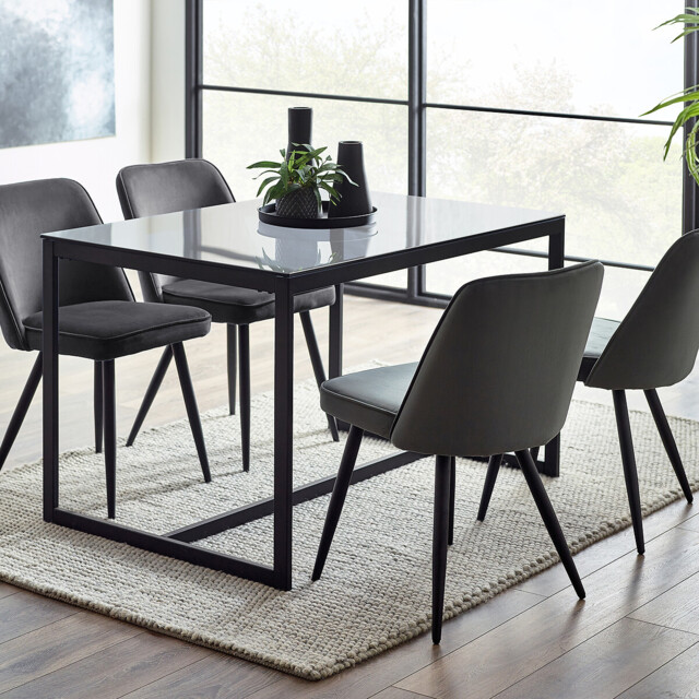 Dallas Smoked Glass Dining Table (Seats 4)