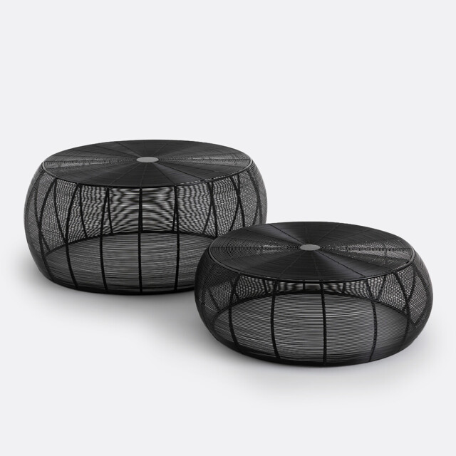 Set of 2 Bangor Wired Steel Round Coffee Tables - image 1