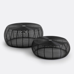 Set of 2 Bangor Wired Steel Round Coffee Tables - thumbnail 1