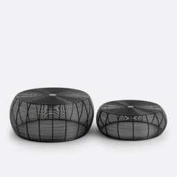 Set of 2 Bangor Wired Steel Round Coffee Tables - thumbnail 3