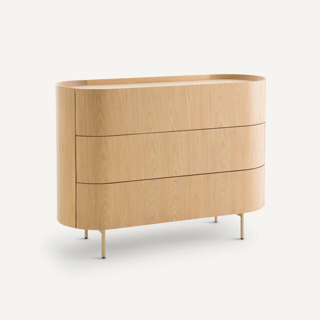 Aslen 3-Drawer Solid Oak and Oak Veneered Chest of Drawers - image 1