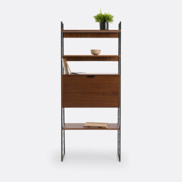 Watford Vintage Metal & Walnut Veneer Secretary Shelf Desk - thumbnail 3