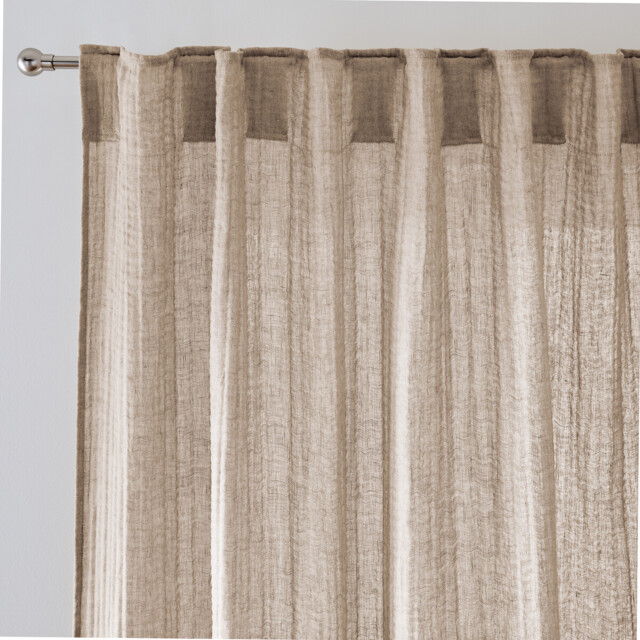 Elki Cotton Muslin/Linen Curtain with Concealed Tab Top - image 1