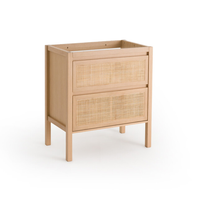 Lumpa L80cm Oak & Cane 2-Drawer Vanity Unit - image 1