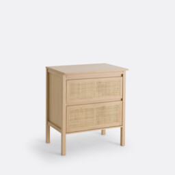 Lumpa L80cm Oak & Cane 2-Drawer Vanity Unit - thumbnail 3