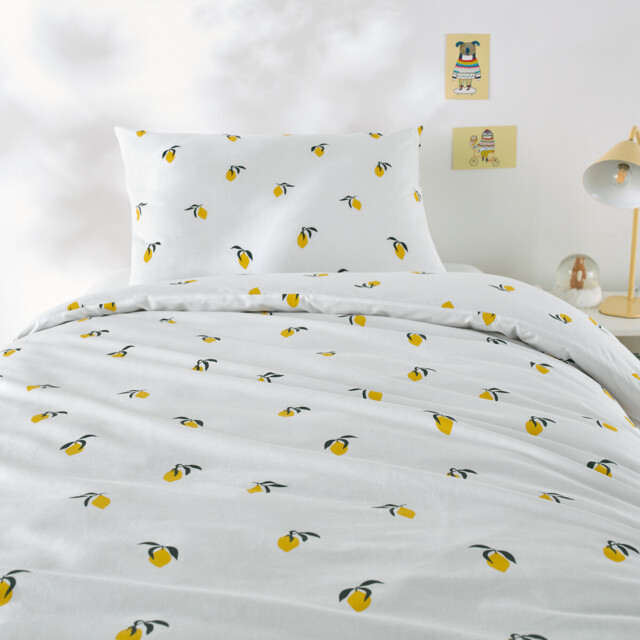 Child's Cotton Duvet Cover Set with Rectangular Pillowcase.Citron - image 1