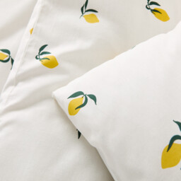 Child's Cotton Duvet Cover Set with Rectangular Pillowcase.Citron - thumbnail 4