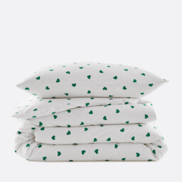 Scacco Green Child's Duvet Cover Set in 50% Recycled Cotton with Rectangular Pillowcase - thumbnail 3