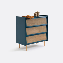 Kaya 3-Drawer Wickerwork Chest of Drawers - thumbnail 1