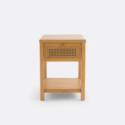 Mora 1-Drawer Pine & Cane Bedside Table - thumbnail 2