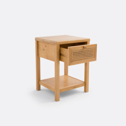 Mora 1-Drawer Pine & Cane Bedside Table - thumbnail 3