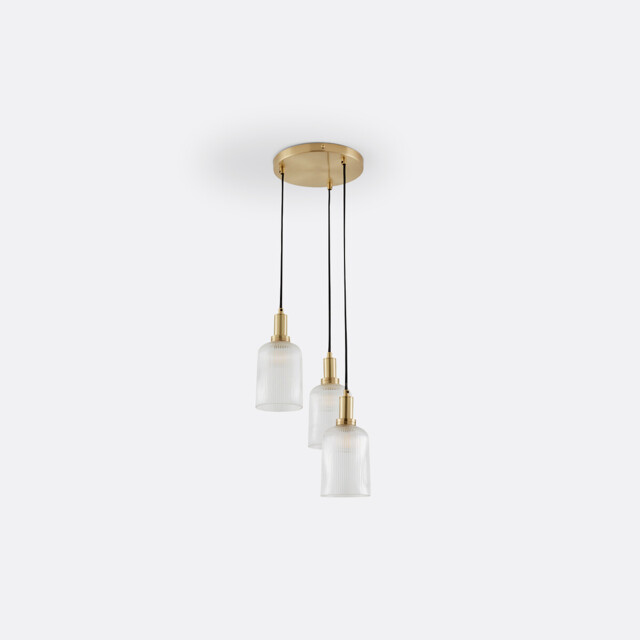 Bogota Brass and Striated Glass Cluster Ceiling Light - image 1