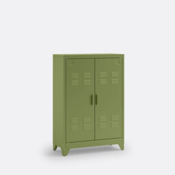 Hiba Low Cabinet with 2 Doors in Steel - thumbnail 1
