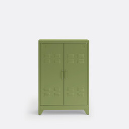 Hiba Low Cabinet with 2 Doors in Steel - thumbnail 3