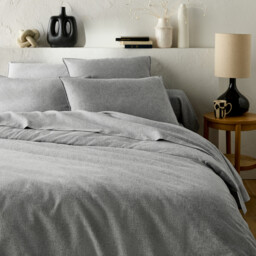 Clara Chambray Cotton Flannel Duvet Cover - thumbnail 1