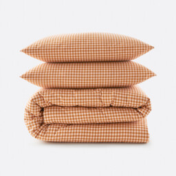 Lesia Checked 30% Recycled Cotton Duvet Cover Set with Rectangular Pillowcase - thumbnail 3