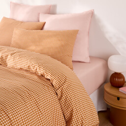 Lesia Checked 30% Recycled Cotton Duvet Cover Set with Rectangular Pillowcase - thumbnail 2