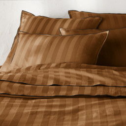Victor Striped Washed Cotton Satin 300 Thread Count Duvet Cover - thumbnail 2