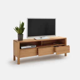 Adelita TV Bench in Oak and Oak Veneer 160cm - thumbnail 4