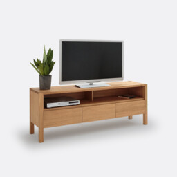 Adelita TV Bench in Oak and Oak Veneer 160cm