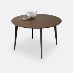 Watford Vintage Round Dining Table in Walnut Veneer