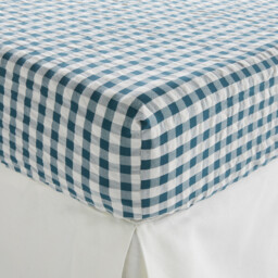 Cottage Blue Cotton Seersucker Fitted Sheet Mattress Depth 30cm - thumbnail 3