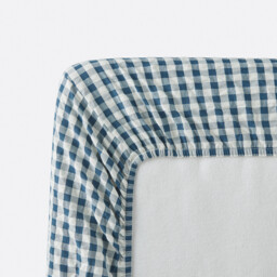 Cottage Blue Cotton Seersucker Fitted Sheet Mattress Depth 30cm - thumbnail 4