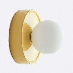 Holi Round Wall Or Ceiling Light in Ceramic and Opaline Glass, Diameter 16.8cm - thumbnail 1