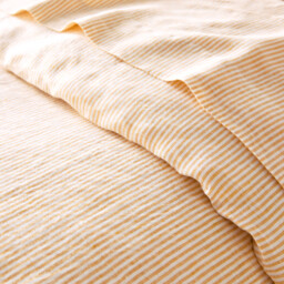 Limona Striped Washed Linen Duvet Cover - thumbnail 3