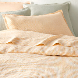 Limona Striped Washed Linen Duvet Cover - thumbnail 2
