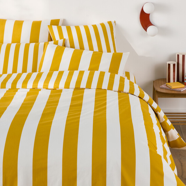 Hendaye Yellow Cotton Duvet Cover - image 1