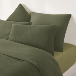Kumco Plain Washed Cotton Fitted Sheet, 30cm Flap - thumbnail 2