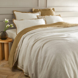 Alhanasia Washed Linen Duvet Cover with Double Fringe