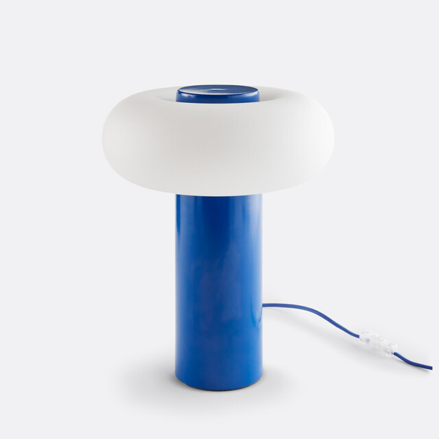Omer Table Lamp in Iron and Opaline, H36.6cm - image 1