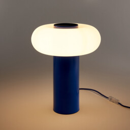 Omer Table Lamp in Iron and Opaline, H36.6cm - thumbnail 3