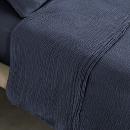 Yafa Flat Sheet in Organic Cotton Muslin - thumbnail 3
