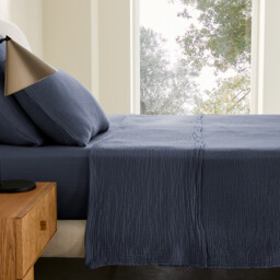 Yafa Flat Sheet in Organic Cotton Muslin - thumbnail 1