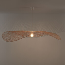Ezia 130cm Diameter Openwork Bamboo Ceiling Light Shade - thumbnail 3