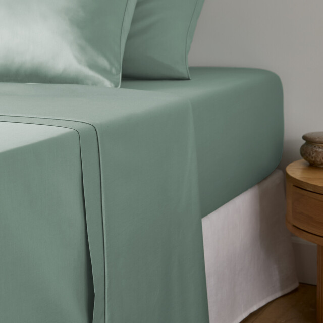 Opale Plain Cotton Satin 350 Thread Count Flat Sheet - image 1