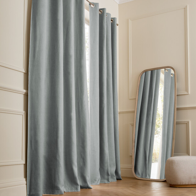 Private Washed Linen Curtain with Eyelet Header - image 1
