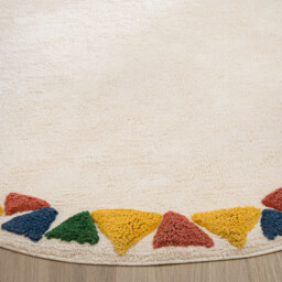 Trikony Geometric Round 100% Organic Cotton Child's Rug - thumbnail 2