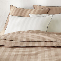 Victor Striped Washed Cotton Satin 300 Thread Count Duvet Cover - thumbnail 2